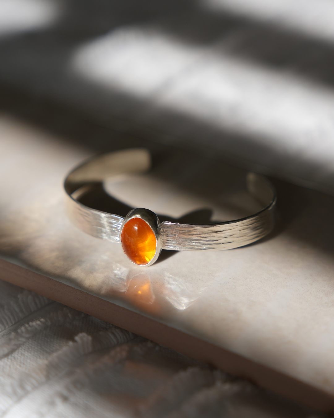 Custom Sterling Silver Amber Cuff