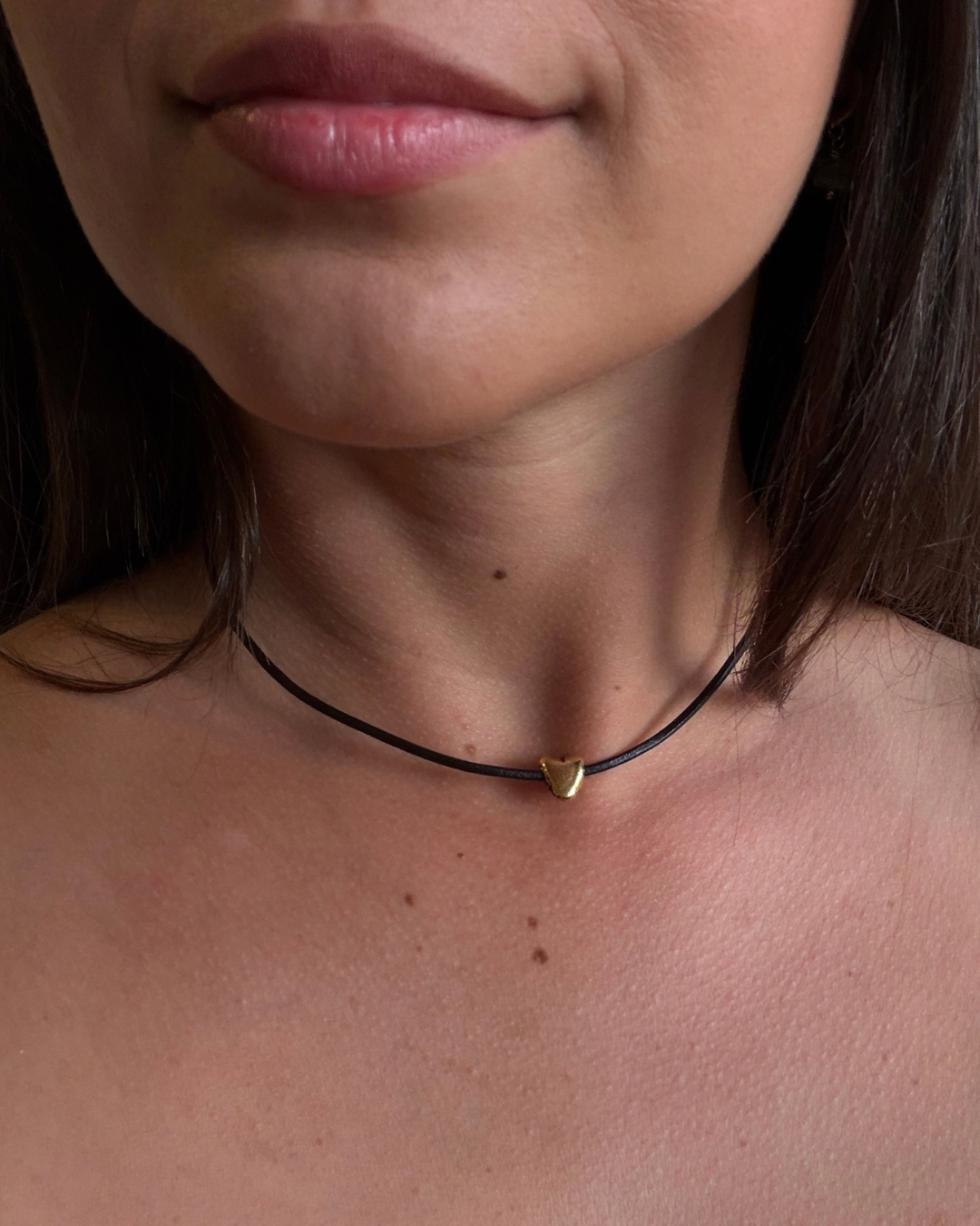 Leather Charm Choker