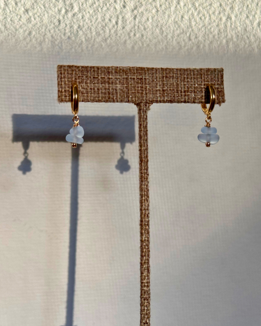 Light Blue Sea Glass Drop Earrings