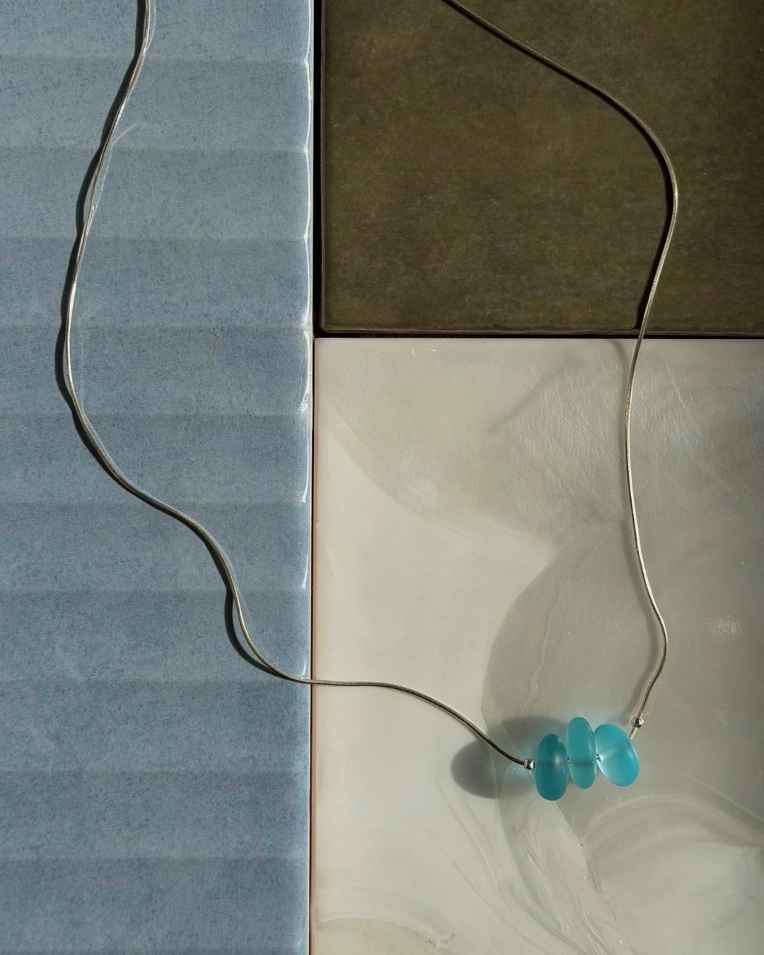 Teal Sea Glass Necklace