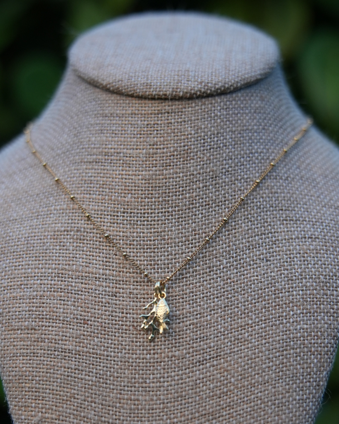 Handmade Custom Charm Necklace on a 14k gold-filled adjustable chain (16–18") with gold-filled findings. Choose charms like coral, shells, pearls, and more.