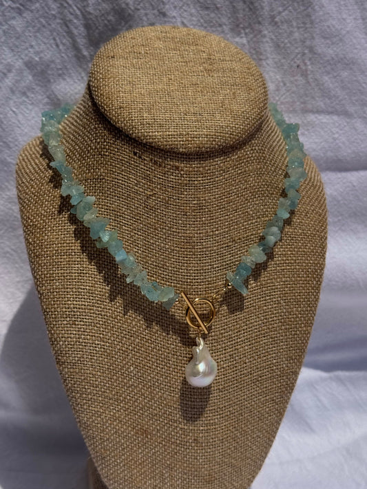 Aquamarine Pearl Necklace