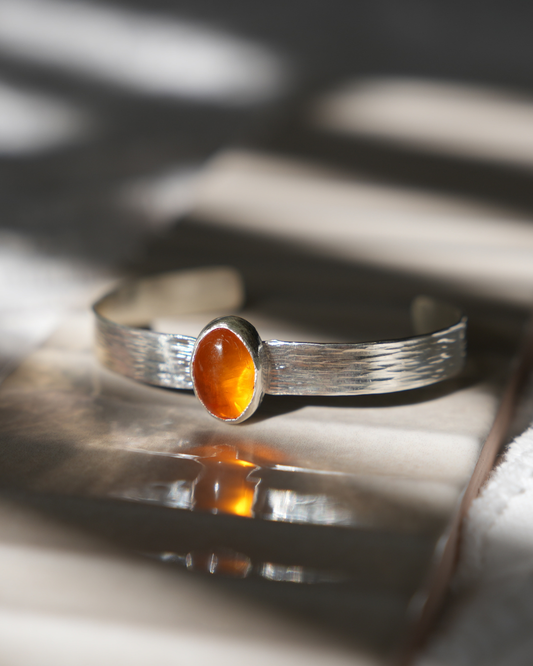 Custom Sterling Silver Amber Cuff