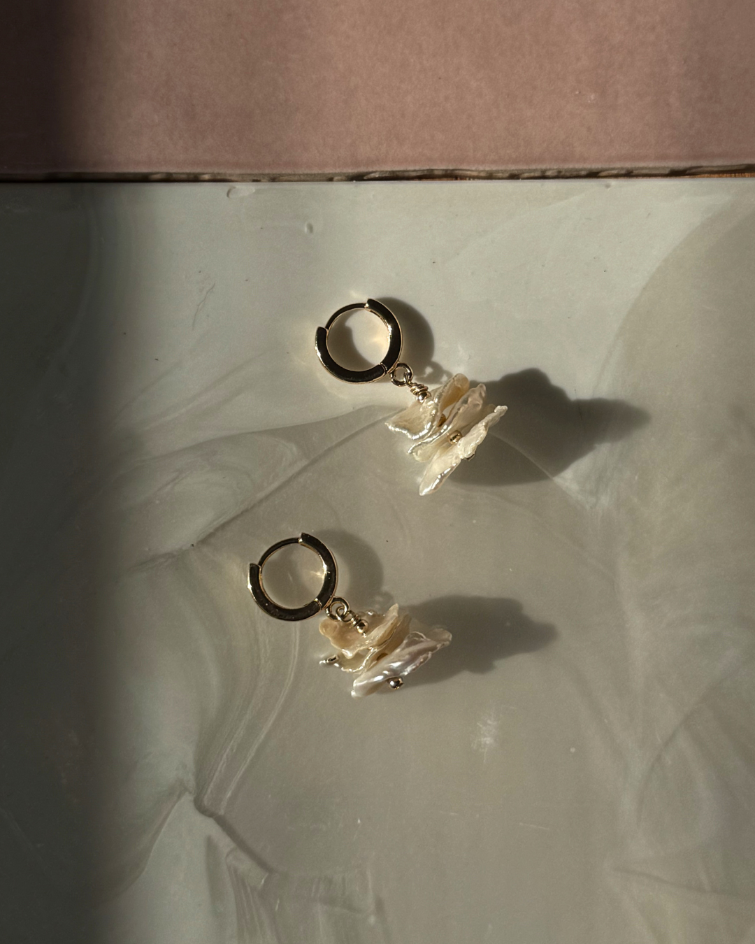 Keshi Pearl Huggie Earrings