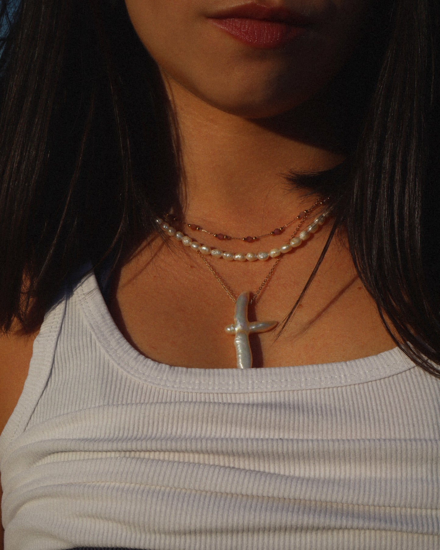 Pearl Cross Necklace