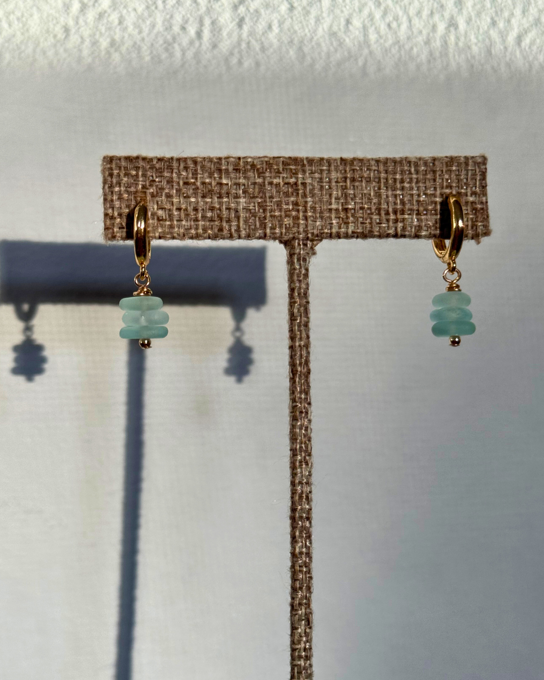 Seafoam Sea Glass Drop Earrings