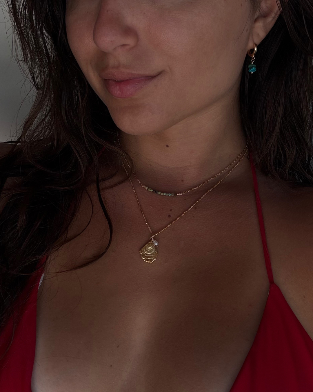 Cala Necklace – Oyster Shell & Pearl