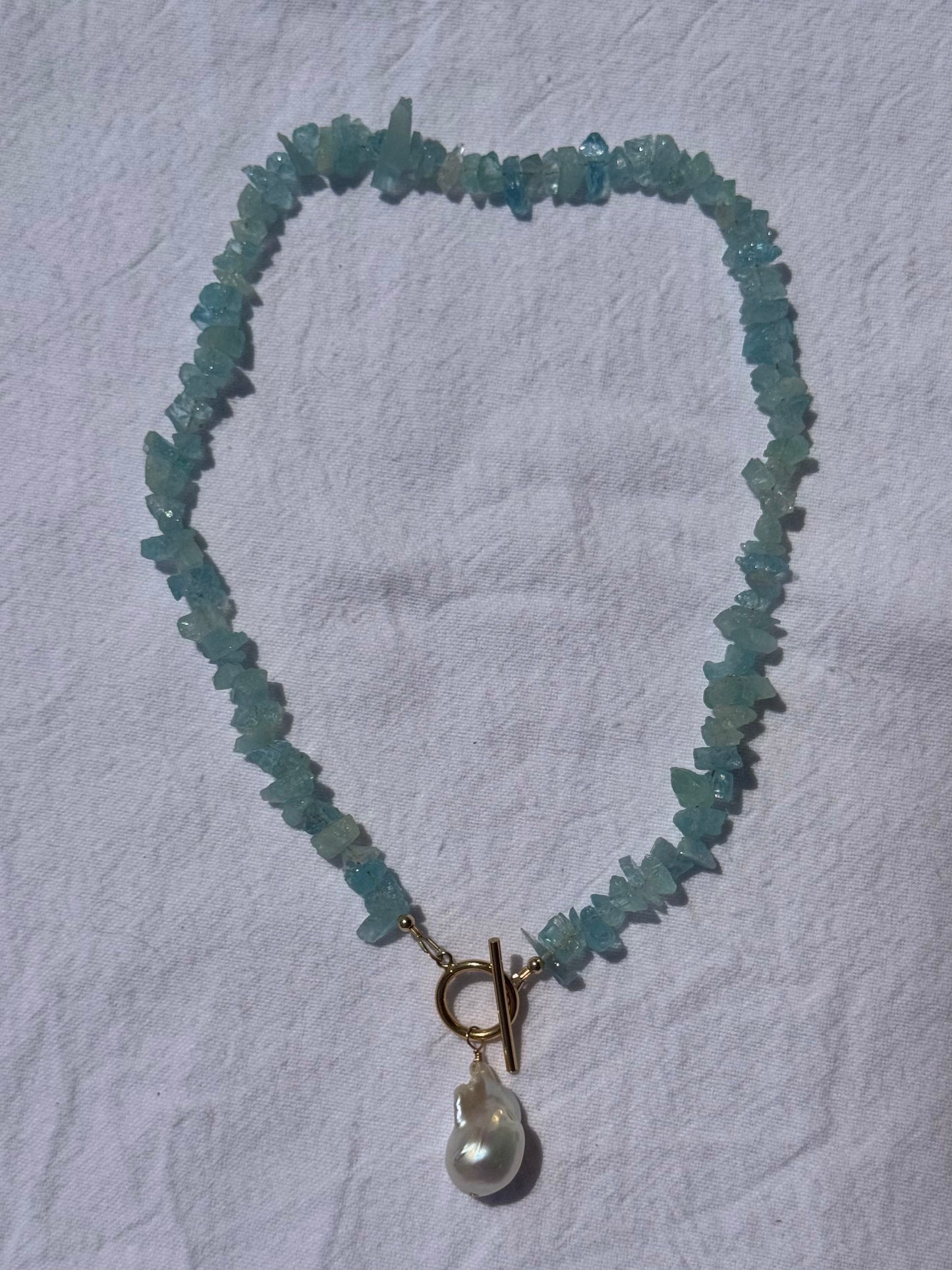 Aquamarine Pearl Necklace
