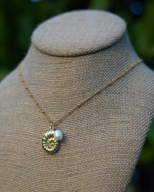 Handmade Custom Charm Necklace on a 14k gold-filled adjustable chain (16–18") with gold-filled findings. Choose charms like coral, shells, pearls, and more.